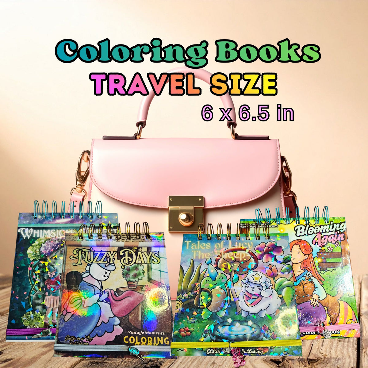 Travel size coloring books ( size pequeño libro de colorear cover duro )